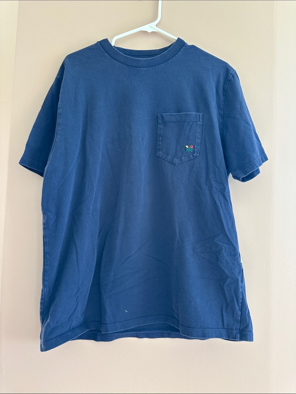 Aime Leon Dore Navy Short Sleeve Tee with Pocket Embroidery